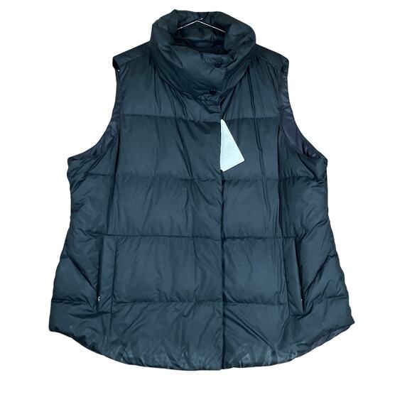 Athleta Womens Vest Black Downtown Puffer Water Resistant Athleisure 2X - Picture 1 of 13